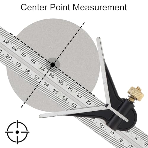 ChgImposs 12" Adjustable Sliding Combination Square Ruler & Protractor Level Measure Measuring Set, Inch/Metric