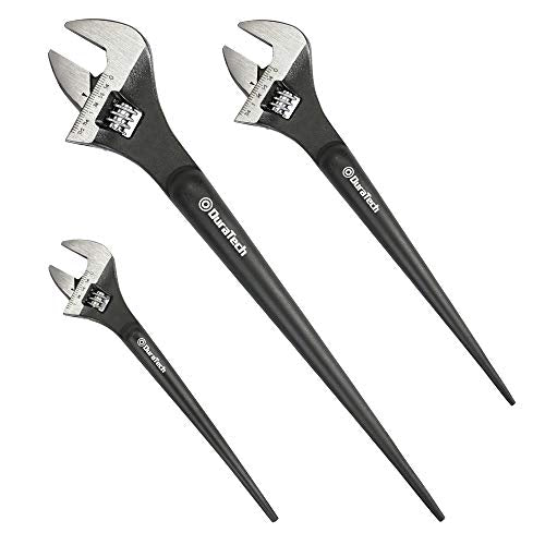 DURATECH 3-Piece Adjustable Construction Spud Wrench Set, 8, 10, 12-inch - size: 8-Inch, 10-Inch, 12-Inch