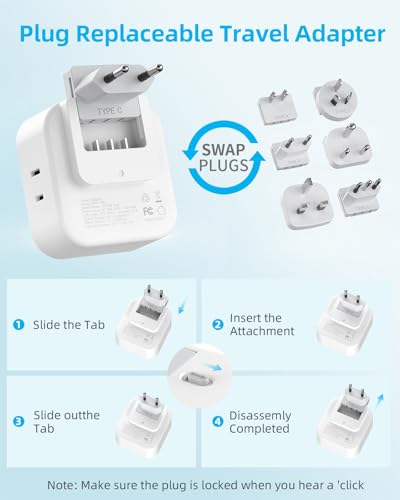 European Travel Plug Adapter Set, 8-in-1 Travel Adapter with 4 Outlets - style: World Adapter+Type C/G/D/I/A/L
