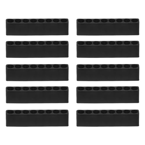 HARFINGTON 10pcs Screwdriver Bit Holder Organizer 65x9.5x16mm 8 Holes Hex Drill Plastic Storage Case for Any 1/4" Metal Driver Bits - style: 8 Holes
