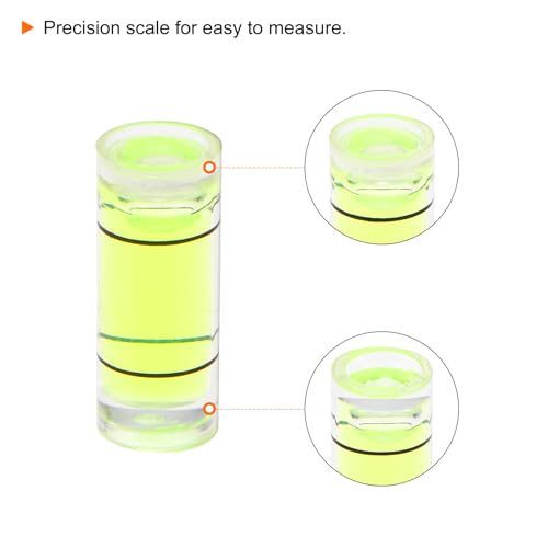HARFINGTON 10pcs Small Cylindrical Bubble Level Vials 6x15mm PMMA Mini Horizontal Bubble Spirit Level Measuring Layout Tools for RV TV Picture Frame Hanging Tool Leveler - size: 6x15mm