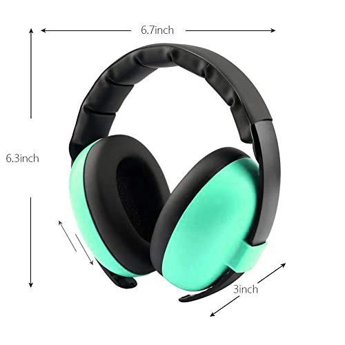 Noise Cancelling Headphones for Kids, Babies Ear Protection Earmuffs Noise Reduction for 0-3 Years Babies, Toddlers, Infant (Mint Green) - color: Green