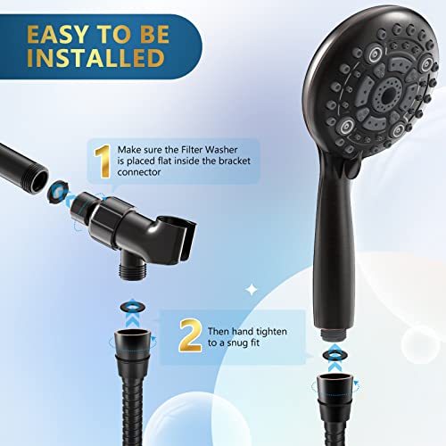 6 Spray Modes High Pressure Handheld Showerhead Set Upgraded - color: Oil Rubbed Bronze