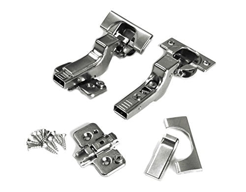 Blum Clip top BLUMOTION Soft Close Hinges, 110 Degree, Self Closing, Frameless, with Mounting Plates and Hinge Cover Plates (Inset - 8 Pack (4 Pair))