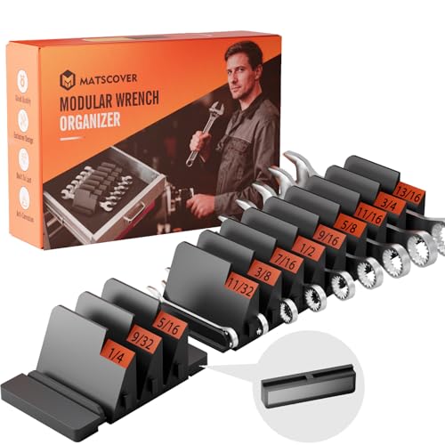 32 PCS Magnetic Wrench Organizer for Tool Drawer Storage, Black - size: With Magnetic