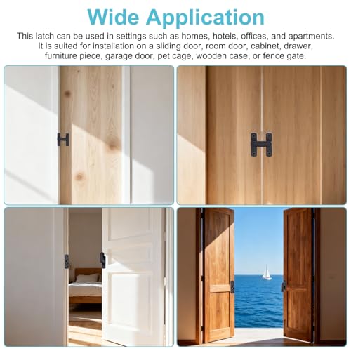 uxcell 2Pcs Barn Door Lock, Zinc Alloy 90/180 Degree Flip Gate Latches, Adjustable Security Sliding Door Latch Lock with Screws for Cabinet, Bathroom, Window, Garden, White with Sticker - color: White