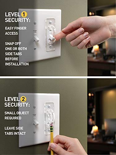 Clear Light Switch Guards, 3 - Pack | Toggle Style | Child Safety Cover | Light Switch Protection | Two Levels of Security | Home and Office