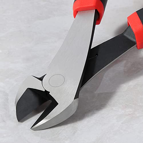 IGAN Wire Cutters Heavy Duty (Pack of 4), 7-inch Side Cutters Dikes, Ultra Tough and Durable Diagonal Cutters with Spring-loaded, Ideal Cutting Pliers for Electricians and Homes - size: 7''x4