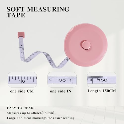 3 Pack Tape Measure, Measuring Tape for Body Measurements,Fabric Sewing Tailor Cloth Knitting, Craft Weight Loss Retractable 60-inch 1.5 Meter, Premium Sewing Tape Double Scale Ruler