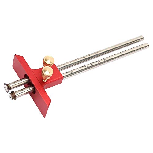 Wood marking gauge, Stainless Steel Woodworking Double Head Scriber Ruler Marking Gauge Wood Scribe Tool Carpentry For Carpenter