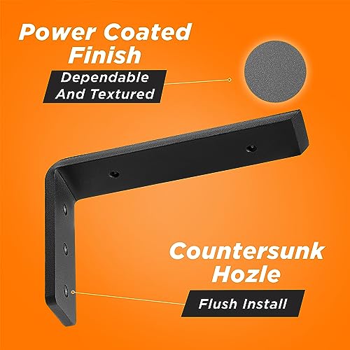 BATODA 8” Countertop Support Steel Brackets (4 PCS), Heavy Duty L Bracket - size: 8 Inch