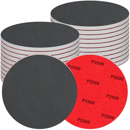 20 Pcs 6 Inch Sanding Sponge Disc Set, 2500 Grit Hook and Loop Foam Sanding Pads, Washable Reusable Sandpaper Assortment for Random Orbital Sander, Wood, Metal, Auto, Wet Dry Finishing - color: 2500 Grit, size: 6 Inch
