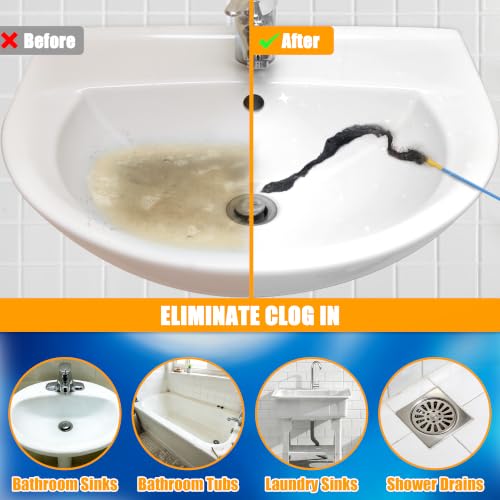 EastLink 30-Inch Drain Snake Hair Drain Clog Remover, Reusable Shower Snake