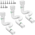 3 pack Flexible Rain Gutter Downspout Extensions,Drain Downspout Extender,Gutter Extension Flexible,Down Spout Drain Extension Pipes,Extendable from 21 to 60 Inches (3pcs white) - color: 3pcs white