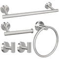 5pcs Bathroom Hardware Set, Brushed Nickel Bathroom Hardware Set, Including 16" Hand Towel Bars, Toilet Paper Holders, Towel Rings, Robe Towel Hooks - color: 5pcs 16" Brushed Nickel