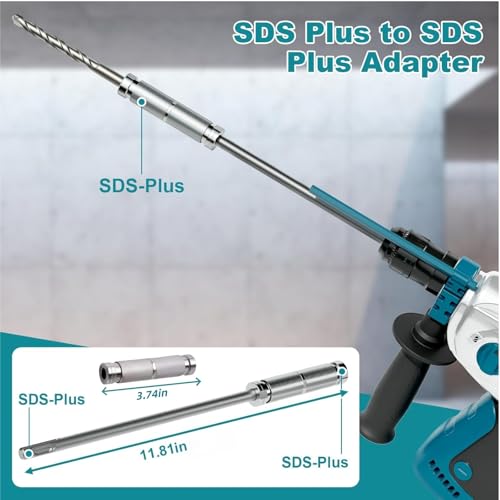 SDS Plus to SDS Plus Adapter Extension Shaft,Total Length 11.81" - size: 11.81”
