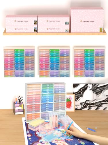 forever young 48PCS Extra Large Diamond Art Storage Containers Trays＆Stand - size: 48pcs Extra Large trays+Rack
