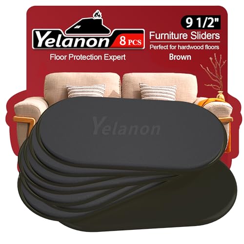 Yelanon Furniture Sliders 8 Pcs 9.5" Oval Black for Carpet - size: 8Pcs 9.5"Black
