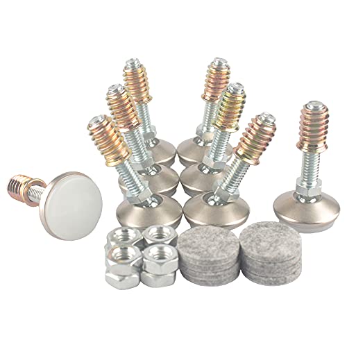 HUAYY Furniture Levelers Swivel Feet,Angle Height Adjustable(5/16-18 Nut Inserts Kits-8 Sets),Heavy Duty Leveling Legs for Table Chairs Cabinets Sofa,with High-Density Self-Adhesive Felt Pads - size: 5/16-18 Kits-8 Sets