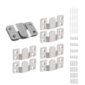 4 Pairs Large Silver Stainless Steel Interlocking Flush Mount French Cleat Hangers – Hidden Hardware for Frames, Furniture, Beds, Mirrors, Photos, Paintings, etc.
