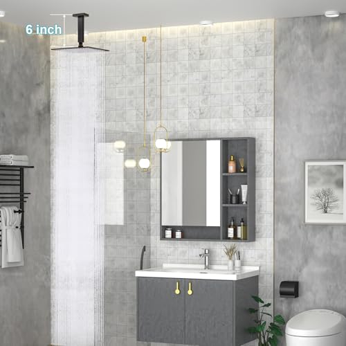 Enga Brass 6-Inch Straight Shower Arm with Flange, Oil Rubbed Bronze - color: Oil Rubbed Bronze, style: 6 Inch