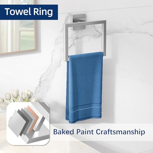 Gypie 16Inch Bathroom Accessory Set Wall Mounted, Brushed Nickel 5-Pieces - color: Brushed Nickel 5 Piece, size: 16 Inch