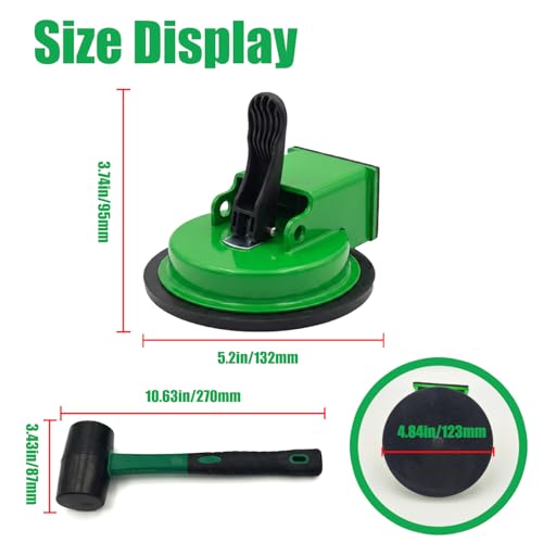 Floor Gap Fixer Tool Heavy Duty Suction Cup for Laminate Vinyl LVP Wood Flooring Gap Repair Kit, with Rubber Mallet & 10 Sticky Pads