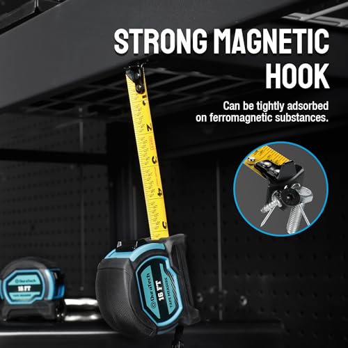 DURATECH 16FT Magnetic Double-Sided Tape Measure, Easy Read Measuring Tape - size: 16 FT, style: 2 Pack