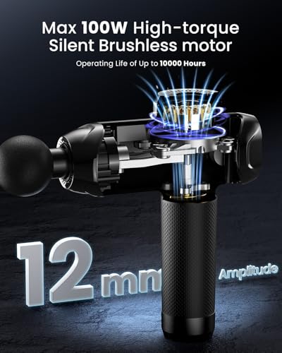 RENPHO Power+ Thermacool Massage Gun with Heat and Cold Head - color: Smoky-black