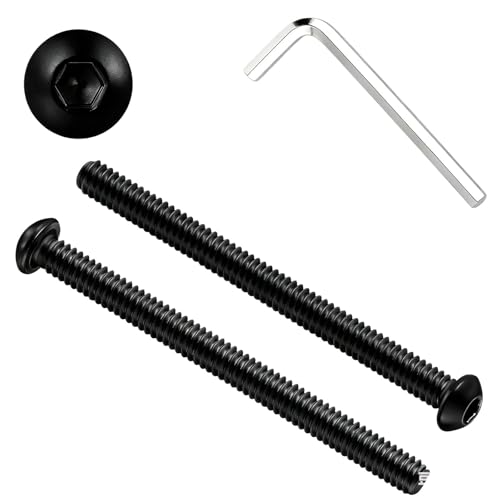 Metuja 20pcs 1/4-20x2 Button Head Socket Cap Bolts Screws,304 Stainless Steel Rust & Corrosion Resistant with Black Oxide Finish,Full Thread for DIY,Furniture Assembly,Toys & Mechanical Repair - size: 1/4-20 x 2"