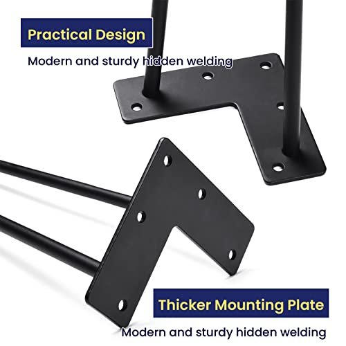 SMARTSTANDARD 11 Inch Heavy Duty Hairpin Furniture Legs, Black 4PCS - color: Black, size: 11 Inch