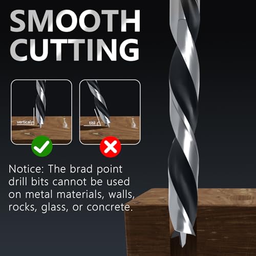 Brad Point Drill Metric 3mm-13mm (1/8"-33/64"), 15 Pcs - size: 15Pcs 3-13mm (1/8"-33/64")