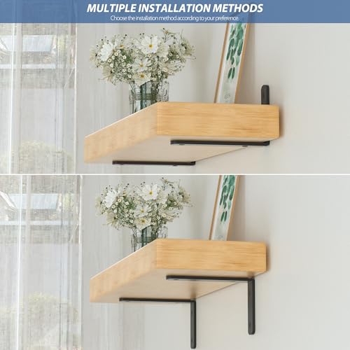 4Pcs Shelf Brackets, Black 4inch Floating Shelf Bracket, Wall Mounted Support,Heavy Duty Floating Shelf Bracket - size: 4inch, style: 4PCS