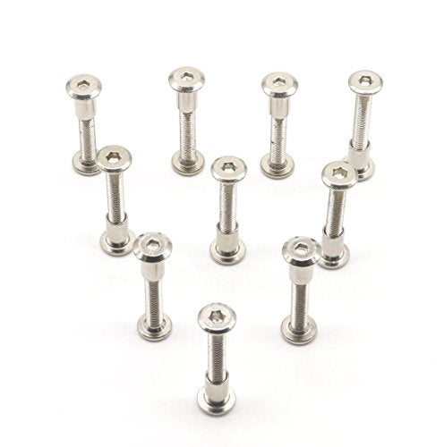 10-Pack M6-1.0 x 35mm Rivet Countersunk Hex Head Socket Cap Bolt and Barrel Nut for Furniture - size: M6 x 35mm 10-Pack