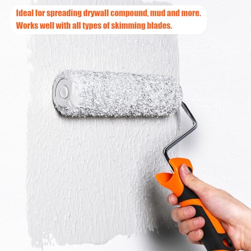 2pcs 9" Drywall Compound Roller Covers, Shed-Resistant Drywall Mud Roller - color: 2pcs