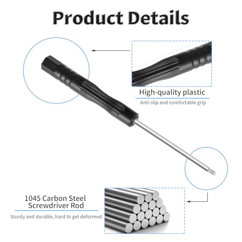 12 Pcs 1.5mm Slotted Precision Screwdriver, 2mm Magnetic Tip, 84mm - size: 1.5 Flathead1