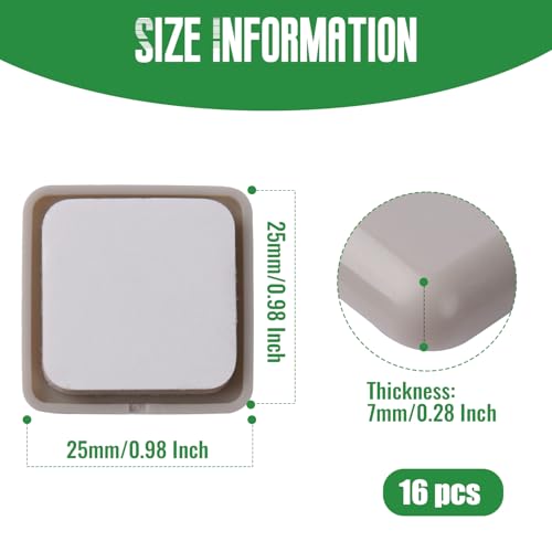 Furniture Sliders,25mm Square Table and Chair Leg Sliding Pad for Easy Moving on Carpet Hardwood (16pcs) - size: 25mm,Square