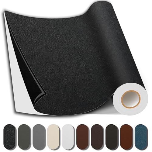Shagoom Leather Repair Kits, Large Vinyl Repair Patch for Couches Furniture - color: Black, size: 3.5X79 inch