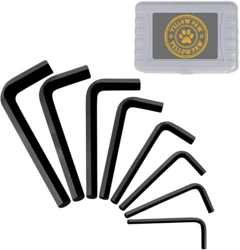 Yellow Paw Jumbo Allen Wrench Set (8 Pack - Extra Large Hex Key Set) Metric Sizes 7mm, 8mm, 9mm, 11mm, 12mm, 14mm, 15mm, and 17mm - size: Metric - 8 Pack