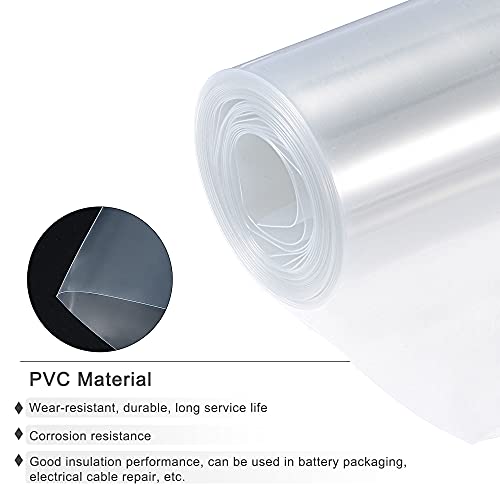 MECCANIXITY PVC Heat Shrink Tubing 48mm Dia 75mm Flat 10Ft Clear - color: Clear, size: 48mmx75mmx3m