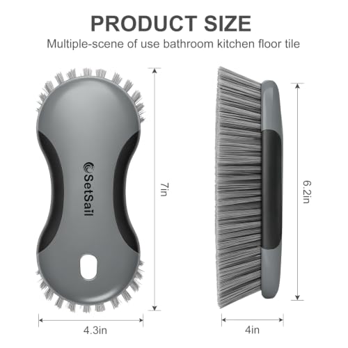 SetSail Multi-Purpose Scrub Brush of 2 Pack, Black Grey - color: Black Grey