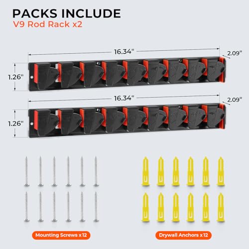 KastKing GravityLock V9 & V9 Vertical Fishing Rod Holder, Holds 18 Rods - color: V9 2-pack (store 18 combos)