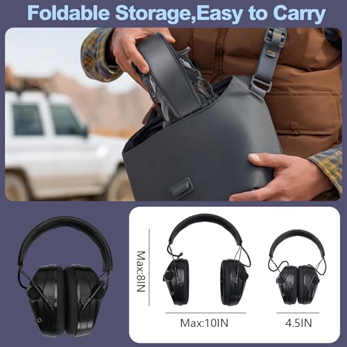 26dB Noise Cancelling Ear Muffs, Automatic Noise Reduction Shooting Ear Protection, Ear Protection Headphones, Noise Cancelling Headphones for Kids, for shooting, Working, Mowing