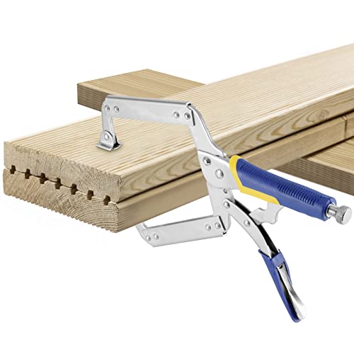 HOZEON 3 PCS 14 Inch C Clamp Locking Pliers, Heavy Duty Welding C Clamp Pliers with Swivel Pads, Vise Grip Locking Pliers Face Clamps for Woodworking, Welding, Building - size: 3 PCS 14 In