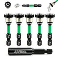 6pcs Drywall Screw Setter Set, 1/4" Hex Adjustable Depth Positioning Bits with 60mm Magnetic Bit Holder Extension Bar, Magnetic Positioning Screwdriver Bits, for Sheetrock and Plasterboard Screws - color: Green