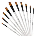 GETHPEN Flat Paint Brush Set for Acrylic Watercolor & Oil Painting,12pcs - style: Flat
