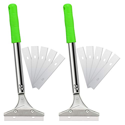 Mudder 4 Inch Razor Blade Scraper Tool Floor Wallpaper Paint, Green, 3 Pcs - color: Green