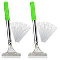 Mudder 4 Inch Razor Blade Scraper Tool Floor Wallpaper Paint, Green, 3 Pcs - color: Green