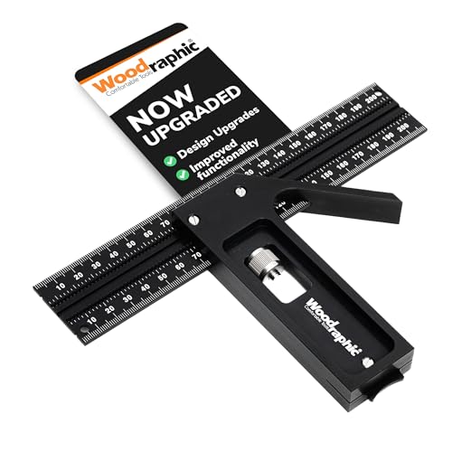 Combination Square for Woodworking – 200mm Triangle Ruler with Side Scale | CNC-Machined Aluminum Precision Layout Tool | 90 Degree Right Angle Framing & Marking Square - size: 200mm
