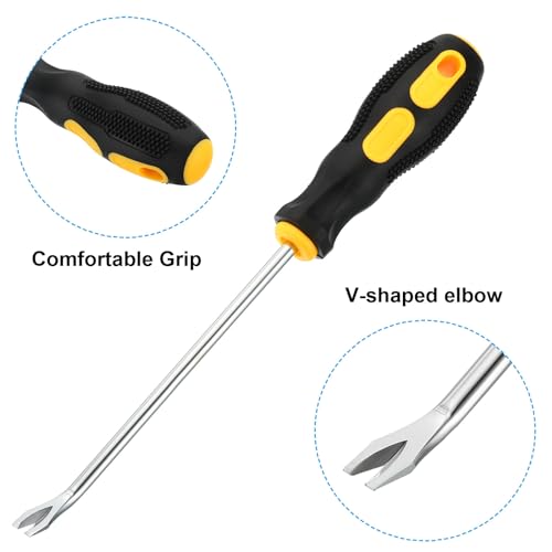 PATIKIL Upholstery Staple Remover, 6" V Curved Construction Staple Puller Staple Nail Tack Tool for Furniture Wooden Floor Photo Frame, Yellow - size: 6"